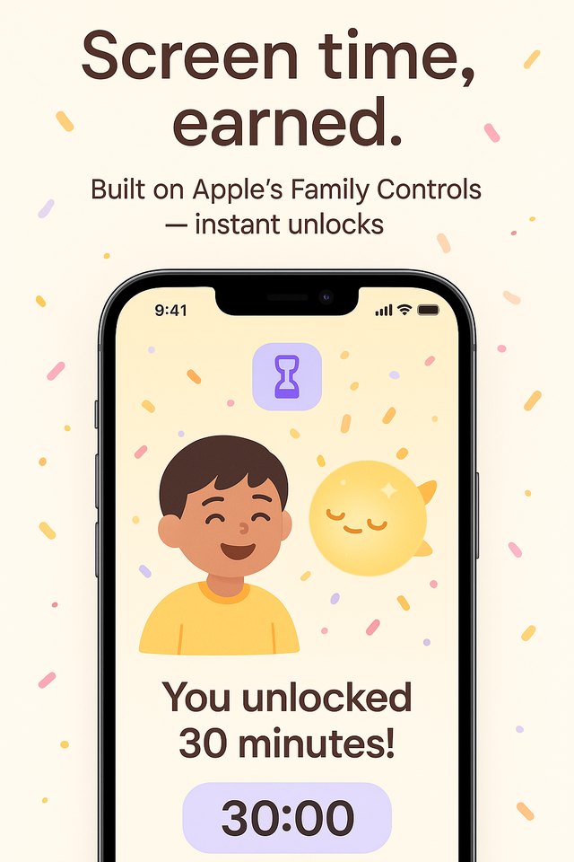 Screen time, earned via Apple Family Controls